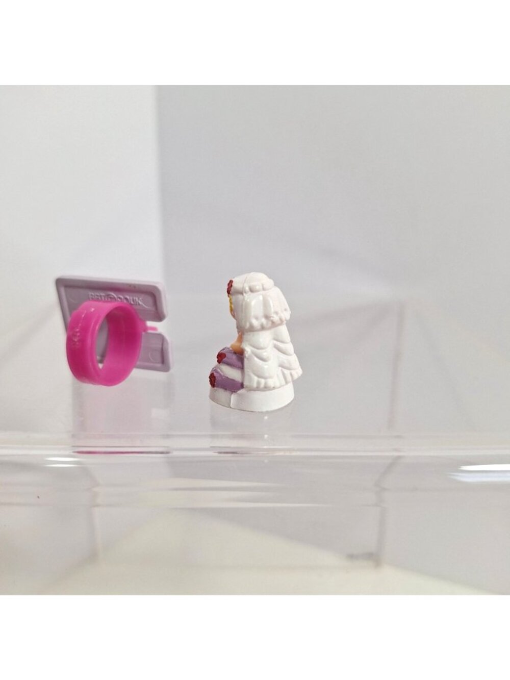 Polly Pocket Plays A Bride Ring Figurine Pink Purple White 1990s 6173 Vintage - Picture 3 of 13